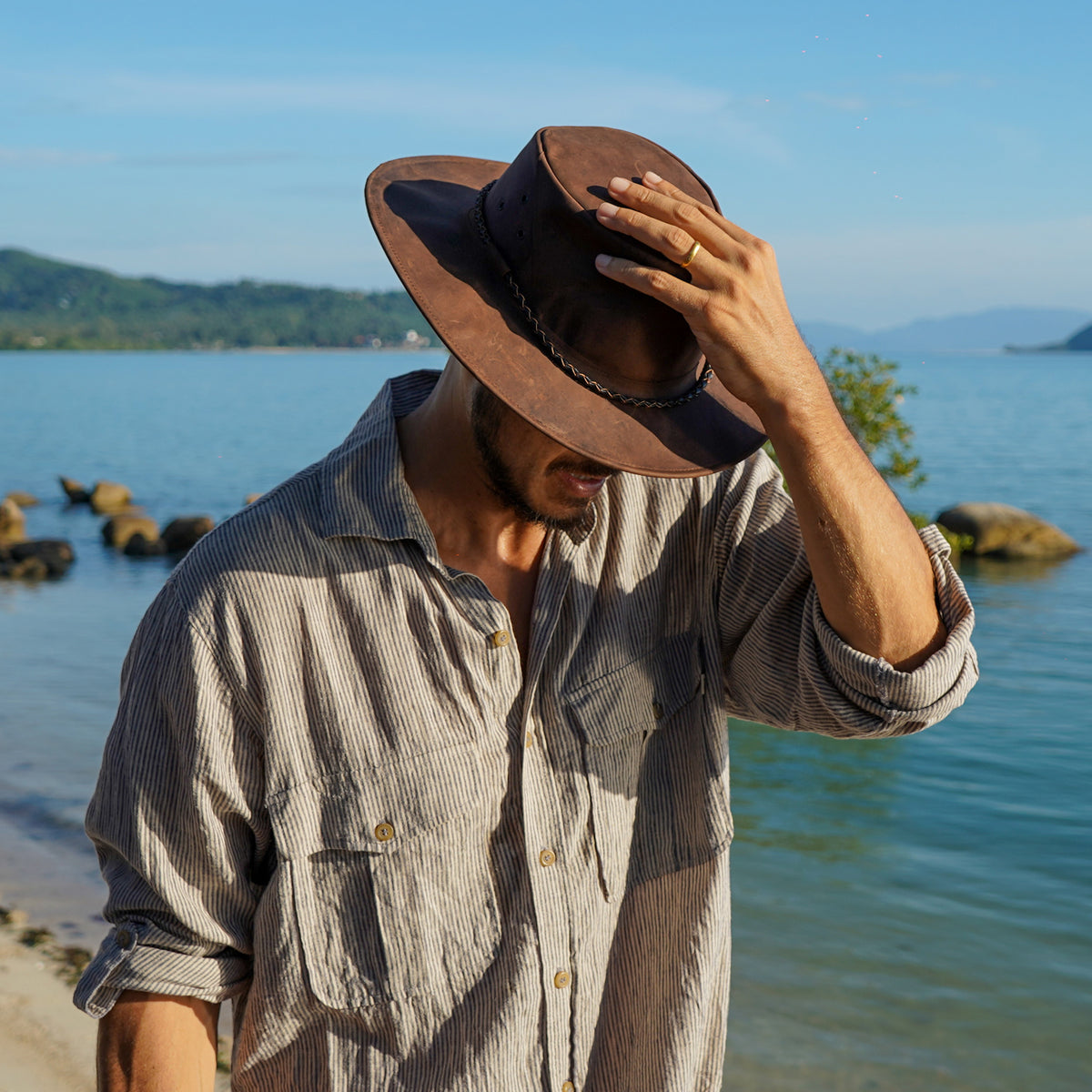 Kangaroo leather hat