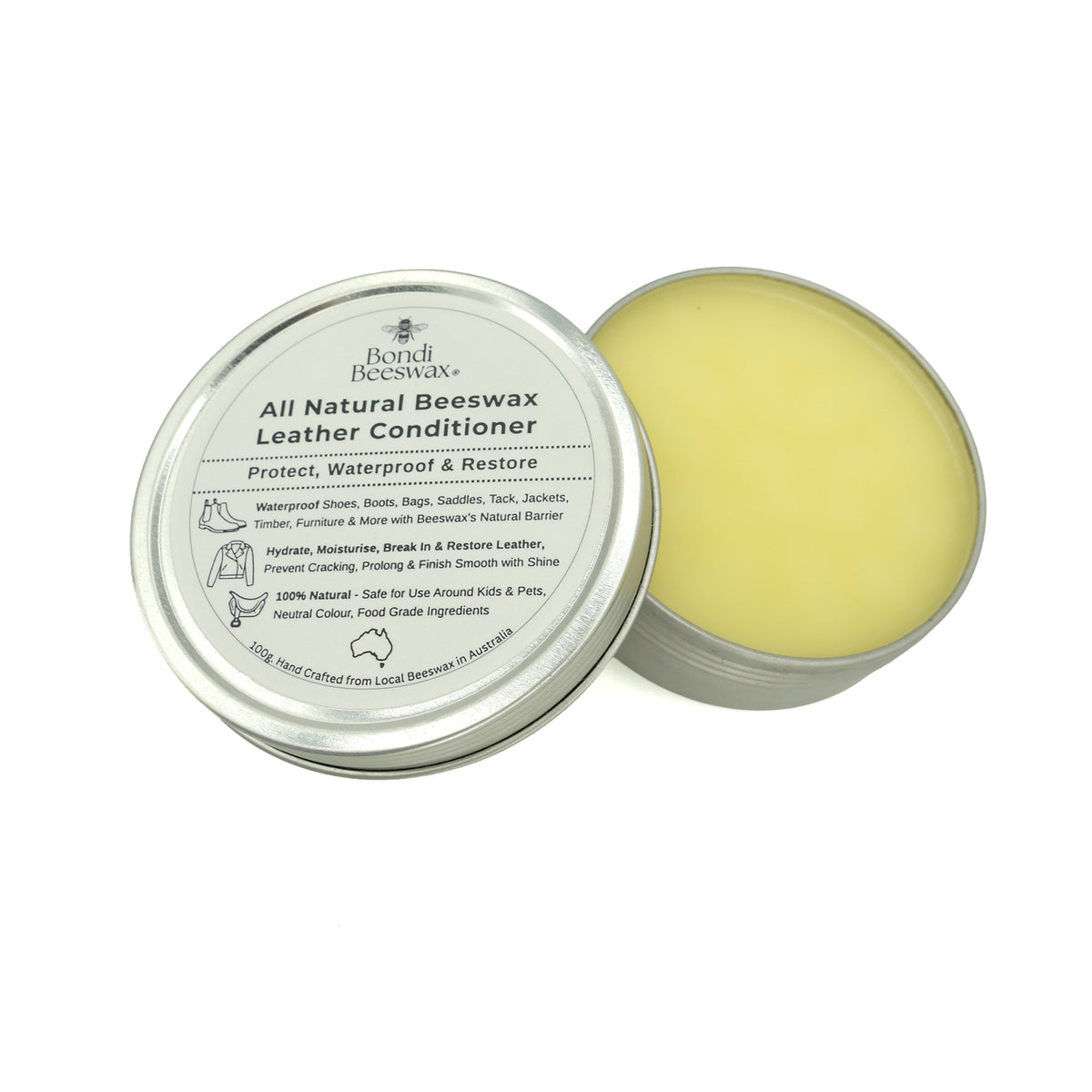 Bondi Beeswax All Natural Leather Conditioner 100g - Natural - Kakadu Traders Australia